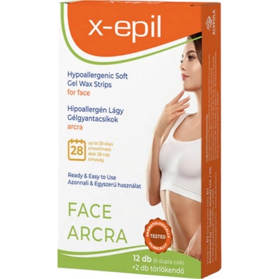 X-EPIL Depilační obličejové pásky hypoalergenní 12 ks