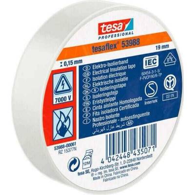 Tesa 53988 TesaFlex Elektroizolačná páska 20 m x 19 mm biela 53988-00071-00