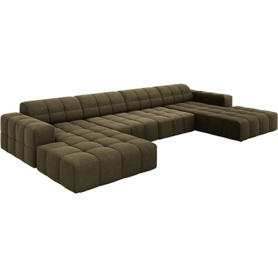 Cosmopolitan Design sametová rohová do "U" Chicago 364 cm Zelená