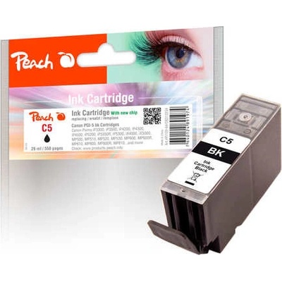 Peach Canon PI100-64 | PGI-5 BK, černá, s čipem, kompatibilní – Hledejceny.cz