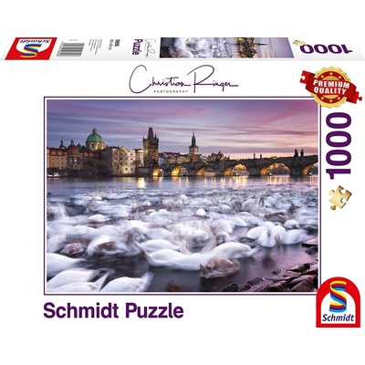 SCHMIDT Praha: Labutě na břehu Vltavy 1000 dílků