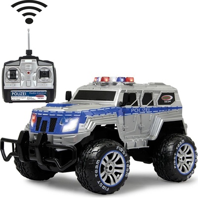 Jamara policejní obrněný monster truck na dálkové ovládání 1:12 27 MHz s LED, baterií a nabíječkou