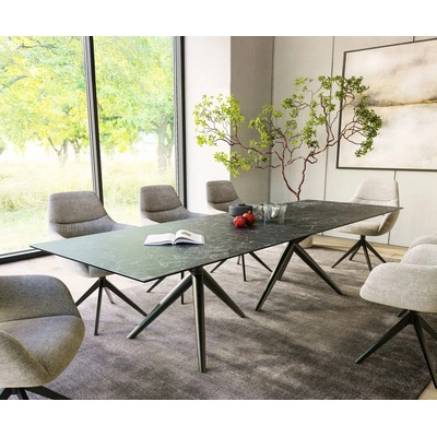 DELIFE Edge 300 x 100 keramika LaminamNero Greco antracit Estelar kulatý kov černá