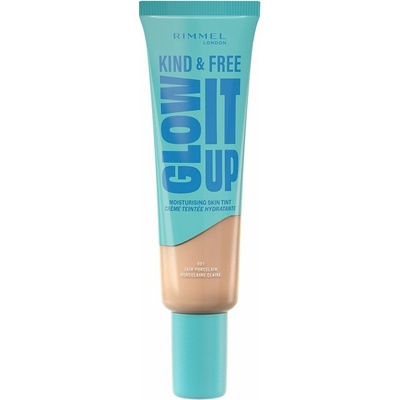Rimmel Kind & Free Glow It Up ľahký hydratačný make-up 001 Fair Porcelain 30 ml
