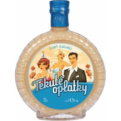 Originální Lázeňský Likér Tekuté Oplatky Slaný Karamel 14,5% 0,35 l (holá láhev)