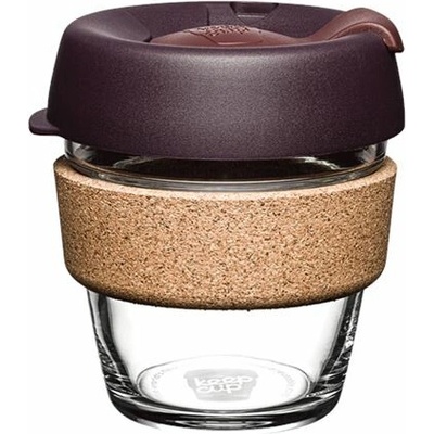 Eko pohár KeepCup Cork Brew Black XS sklenenný 177ml