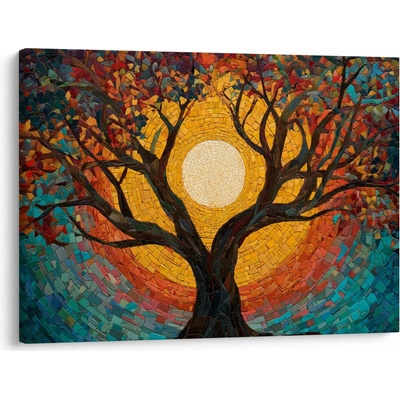 Obraz - Slunce v koruně stromu života, jednodílný 70x50 cm