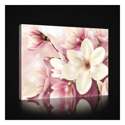 Obraz na plátne obdĺžník - OB0997 - Ružové kvety 60cm x 40cm - O4