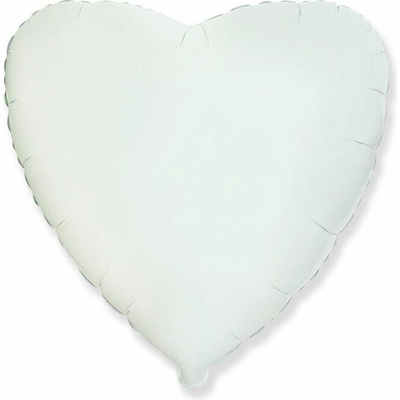 FLEXMETAL Balón foliový 45 cm Srdce bílé Valentýn Svatba