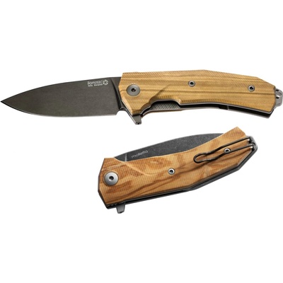 LionSteel KUR BUL ocel Sleipner s PVD+Stone washed, rukojeť olivové dřevo
