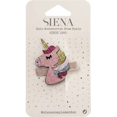 Siena Zmatová sponka Siena jednorožec - ružová
