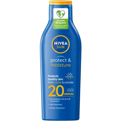 Nivea Sun Protect & Moisture hydratační mléko na opalování SPF20 200 ml – Hledejceny.cz