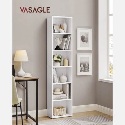 VASAGLE Knihovna vysoká úzká 40x179x24 cm bílá