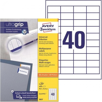 AZ Avery Zweckform Etikety univerzálne 48,5x25,4mm A4 100 hárkov