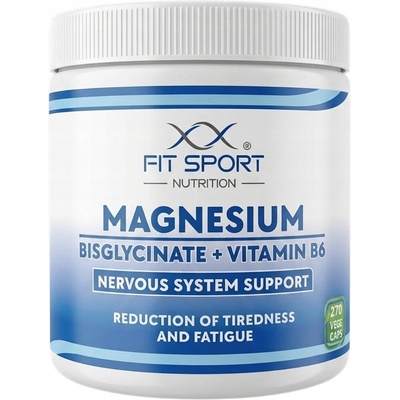 FitSport Nutrition Magnesium Bisglycinate + Vitamin B6 270 vege kapslí