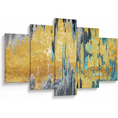 Obraz - Zlatý design, päťdielne 150x105 cm