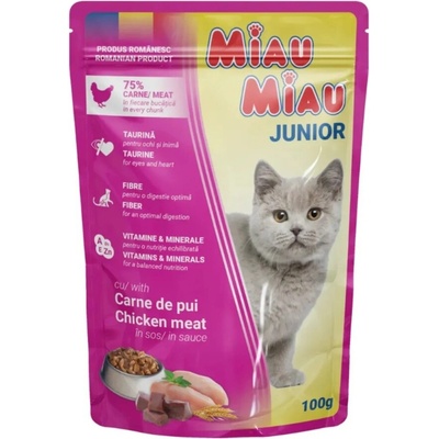 Miau Miau Cat Junior kuracie v omáčke 100 g