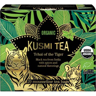 Kusmi Bio čierny čaj Tchai of the Tiger v mušelínových vreckách 20 ks