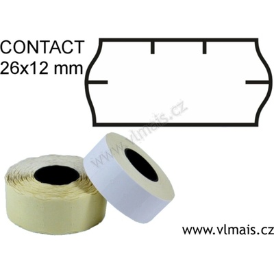Cenové etikety 26x12mm, bílé CONTACT