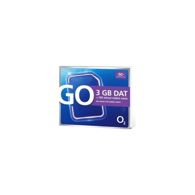 O2 SIM karta GO 3GB - Kredit 50Kč