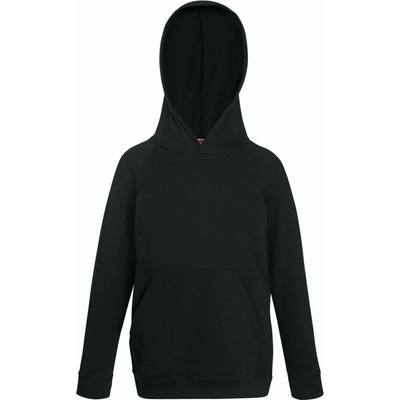Fruit Of The Loom Kids Lightweight Hooded Sweat černá