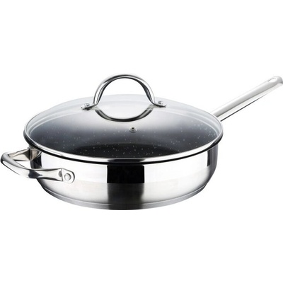 Bergner Pánev s mramorovým povrchem a poklicí GOURMET 24 cm nerez BG-9846-MM