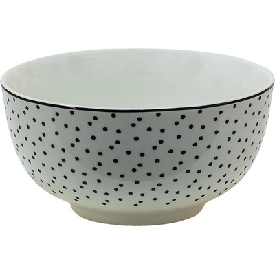 Clayre & Eef Porcelánová miska s černými puntíky Black Dot 14 x 7 cm