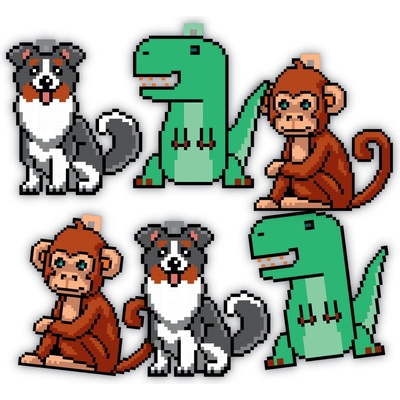 Albi Dárková visačka 6 ks - Pixel zvířátka pro kluky