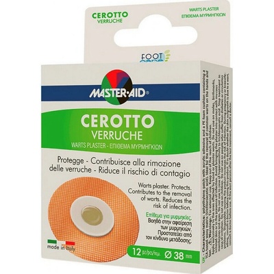 MASTER AID FOOT Care náplasti na bradavice 38 mm 12 ks