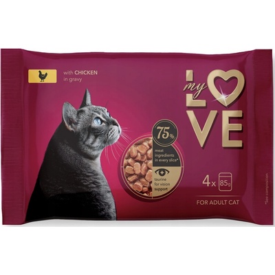 My Love SET s kuracím mäsom v jemnej omáčke 4 x 85 g