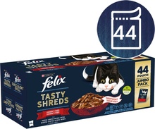 Felix Tasty Shreds hovězí kuře kachna krůta ve šťávě 44 x 80 g