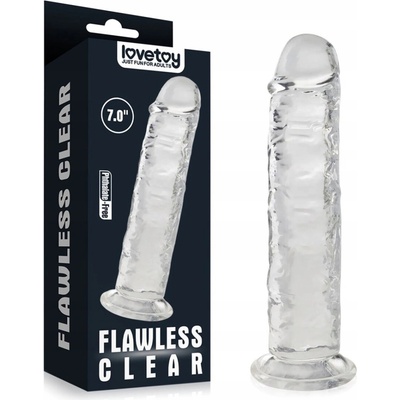 Lovetoy Flawless Clear Dildo 7.0″priehľadné dildo s prísavkou 17,5 x 3,4 cm