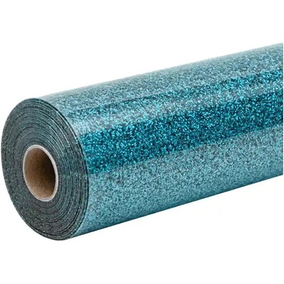 HTVRONT – trblietavá fólia na termotransfer, 30,5 cm × 90 cm (modrá)