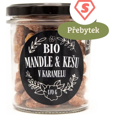 NATU Mandle a kešu ořechy v karamelu BIO 170 g