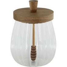 Chic Antique Skleněná dóza na med Grooves sklo čirá 650 ml