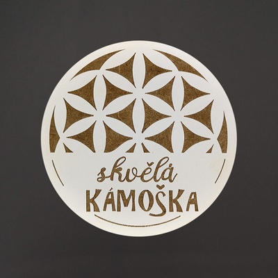 Amadea Dřevěný podtácek kulatý text skvělá kámoška průměr 10,5cm