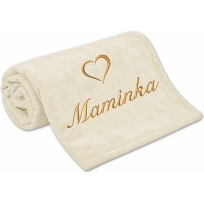 Povlečení Plus Deka pro maminku se srdíčkem smetanová 150x200