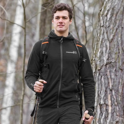 Progress TOREZ Hoody MERINO funkční sportovní černá