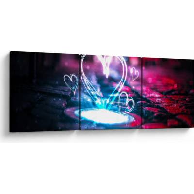 Obraz svetelného srdca, trojdielne 120x40 cm