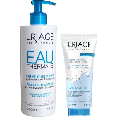 Uriage Eau Thermale hedvábné tělové mléko pro suchou a citlivou pokožku (24-Hour Hydration Smoothness) 500 ml