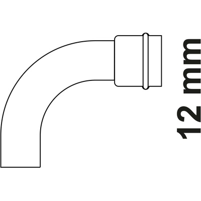 Kirchhoff CU koleno 90° 1 objímka polotovar 12 mm