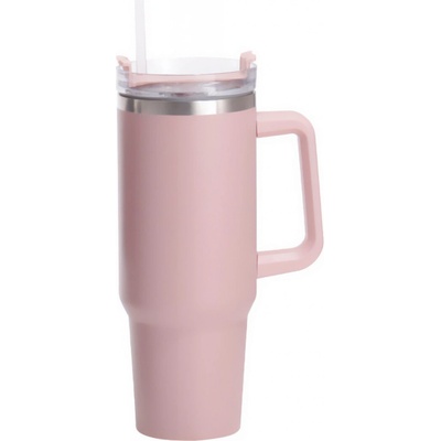 Excellent Houseware Velký termohrnek z nerezové oceli 1,2 l růžový