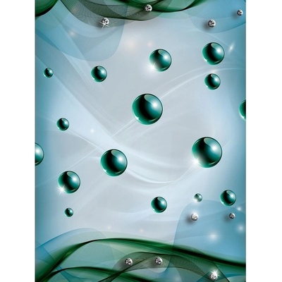 Preinterier Fototapeta panel - PL0526 - 3D gule – tyrkysové vlies - 206cm x 275cm