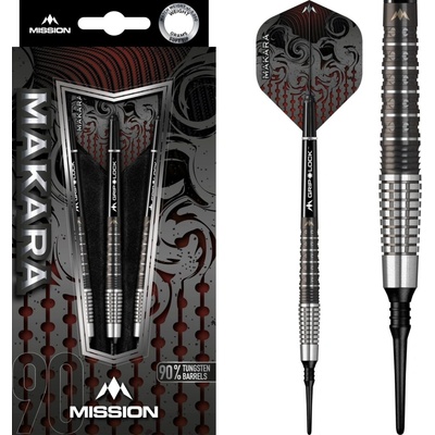 Šípky Mission soft Makara M2, 18g tapered, 90% wolfram Hmotnosť šípky: 20g
