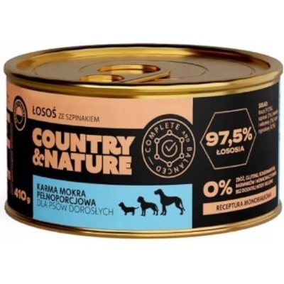 Country&Nature s lososem a špenátem 410 g