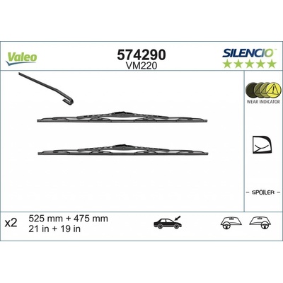 Valeo Silencio Conventional set 525+475 mm VA 574290