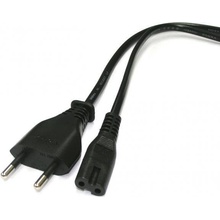 Logo Síťový kabel 230V napájecí, CEE7 (vidlice)-C7, 2m, VDE approved, černý, Logo, 2 pinová koncovka