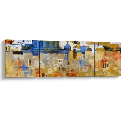 Obraz - Múr nárekov, Jeruzalem, Izrael, štvordielne 160x40 cm