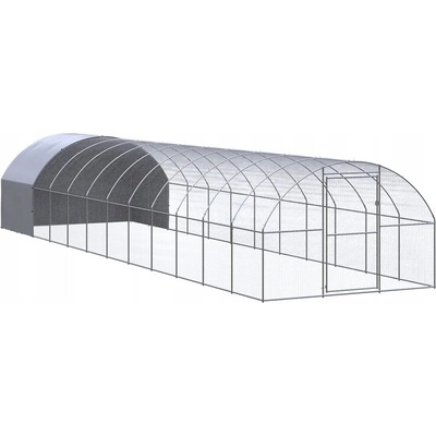 VidaXl Venkovní klec pro kuřata 3x12x2 m ocel pozinkovaná stříbrná