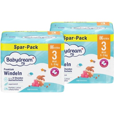 Babydream Premium Midi 5–9 kg 3 172 ks